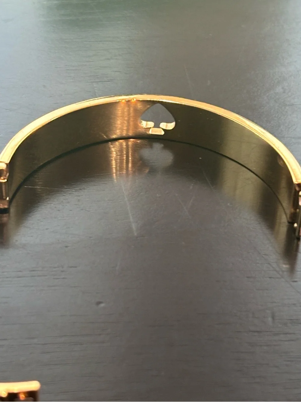 KATE SPADE New York Hole Punch Spade Hinge Bangle Bracelet – Seafoam Green - Picture 4 of 10